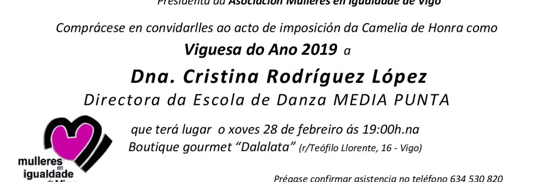 Viguesa del año 2019 - Cristina Rodríguez López
